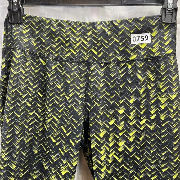 Danskin Now Black & Neon Green Capri Pants Womens Size S (4-6)Pocket - Picture 8 of 10